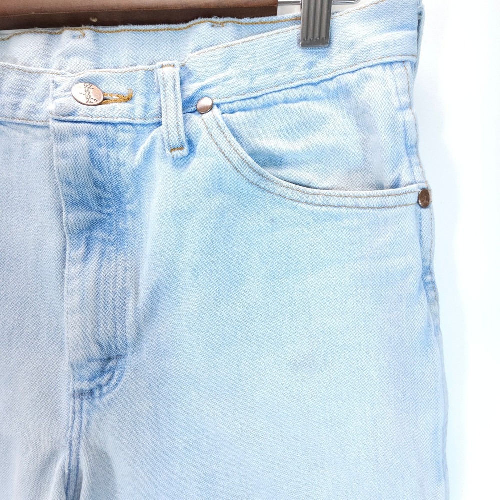 Vintage Wrangler Jeans Mens 33X32 Light Wash Straight Leg Denim Streetwear - Picture 6 of 16